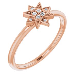 .04 CTW Natural Diamond Star Ring (Style 123402)