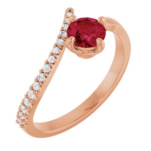 Natural Ruby And 1/10 CTW Natural Diamond Bypass Ring (Style 71965)
