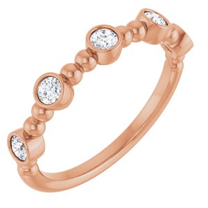 1/3 CTW Natural Diamond Stackable Beaded Ring (Style 71991)