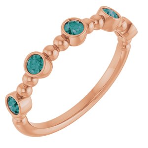 Natural Alexandrite Stackable Beaded Ring (Style 71991)