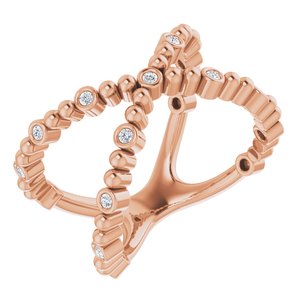 1/6 CTW Natural Diamond Beaded Negative Space Ring (Style 123566)