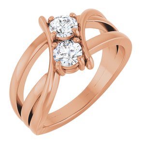 1/2 CTW Natural Diamond 2-Stone Ring (Style 123228)