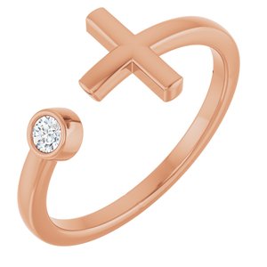 .06 CT Natural Diamond Negative Space Cross Ring (Style R43083)