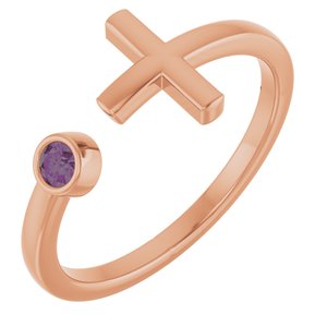 Natural Alexandrite Negative Space Cross Ring (Style R43083)
