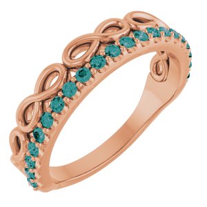 Natural Alexandrite Infinity-Inspired Stackable Ring (Style 72003)