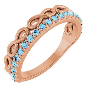Natural Aquamarine Infinity-Inspired Stackable Ring (Style 72003)