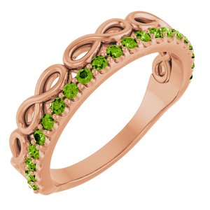 Natural Peridot Infinity-Inspired Stackable Ring (Style 72003)
