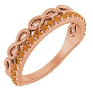 Natural Citrine Infinity-Inspired Stackable Ring (Style 72003)