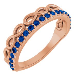 Natural Blue Sapphire Infinity-Inspired Stackable Ring (Style 72003)