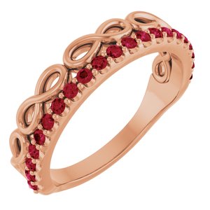 Natural Ruby Infinity-Inspired Stackable Ring (Style 72003)