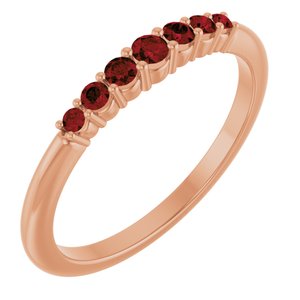 Natural Mozambique Garnet Stackable Ring (Style 72022)