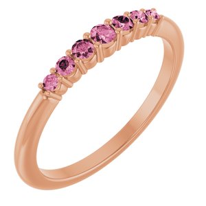 Natural Pink Tourmaline Stackable Ring (Style 72022)