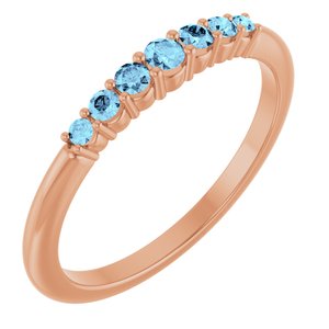 Natural Aquamarine Stackable Ring (Style 72022)