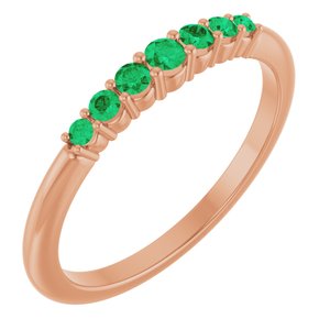 Natural Emerald Stackable Ring (Style 72022)