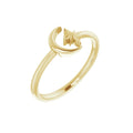 Believer 14K Yellow Gold Crescent Moon And Star Negative Space Ring