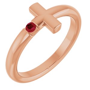 Natural Ruby Cross Ring (Style R43090)