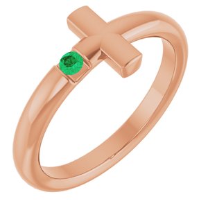 Natural Emerald Cross Ring (Style R43090)