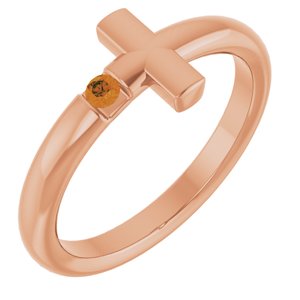 Natural Citrine Cross Ring (Style R43090)