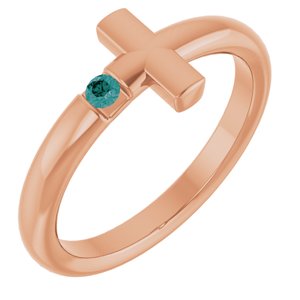 Natural Alexandrite Cross Ring (Style R43090)