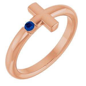 Natural Blue Sapphire Cross Ring (Style R43090)