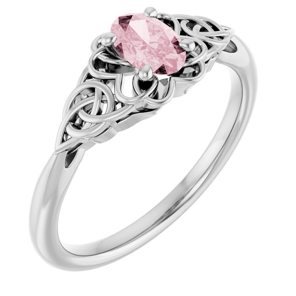 Natural Pink Morganite Celtic-Inspired Ring (Style 71978)