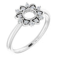 14K White Gold 1/10 CTW Natural Diamond Starburst Ring (Style 123709)