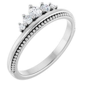 1/5 CTW Natural Diamond Crown Stackable Ring (Style 123818)