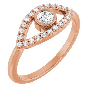 Natural White Sapphire Evil Eye Ring (Style 72064)