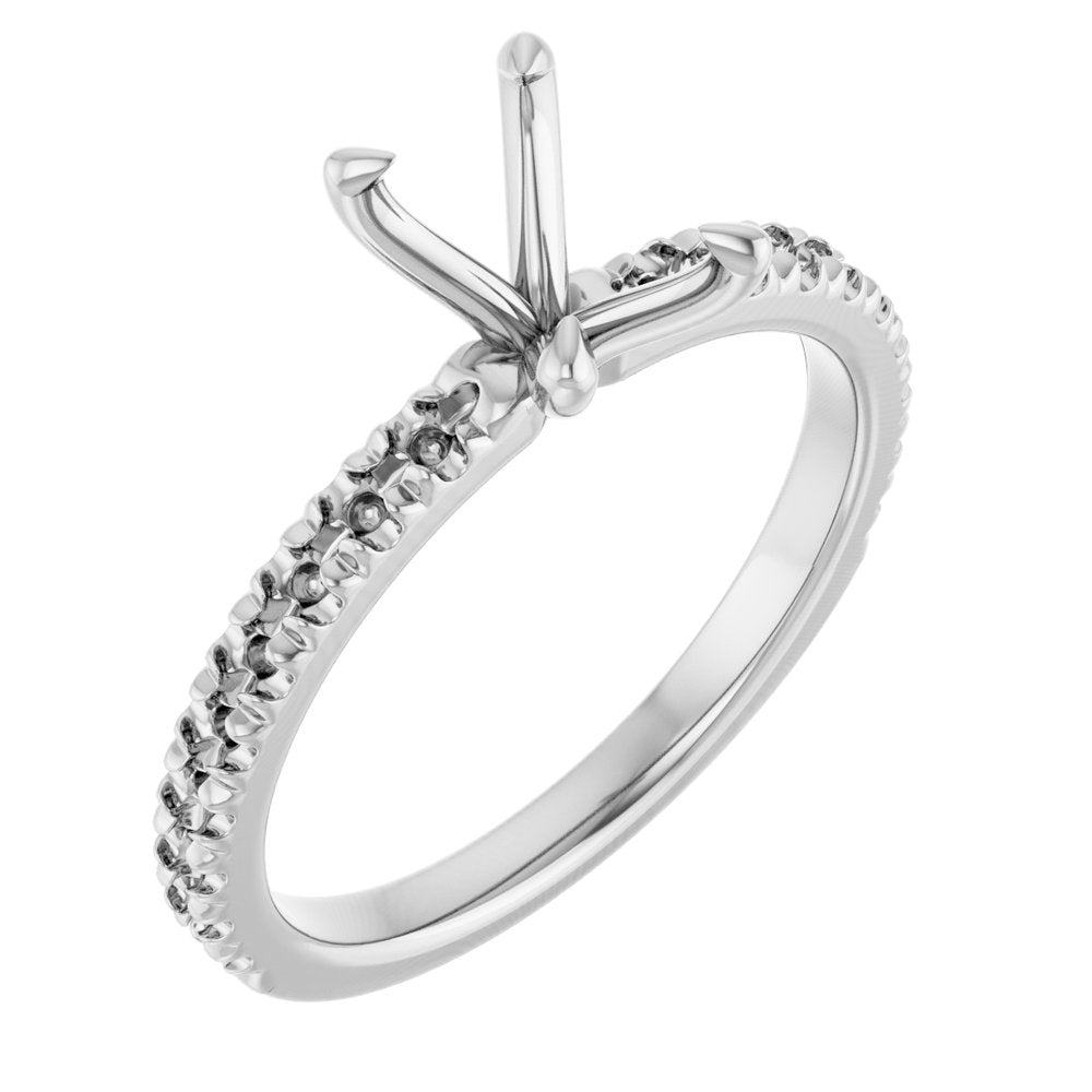 Claw-Prong French-Set Engagement Ring