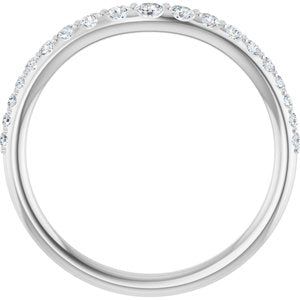Diamond Graduated Contour Wedding Band