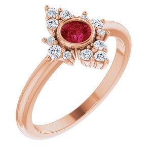 Natural Ruby And 1/5 CTW Natural Diamond Halo-Style Ring (Style 72089)
