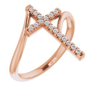 1/8 CTW Natural Diamond Cross Ring (Style R43104)
