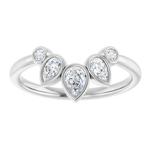 Diamond Bezel-Set Contour Wedding Band