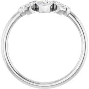 Diamond Bezel-Set Contour Wedding Band