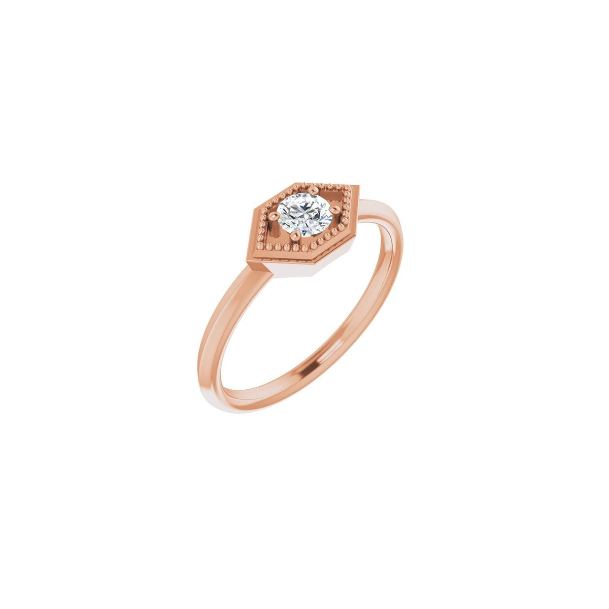 Natural White Sapphire Geometric Ring (Style 72111)