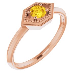 Natural Yellow Sapphire Geometric Ring (Style 72111)