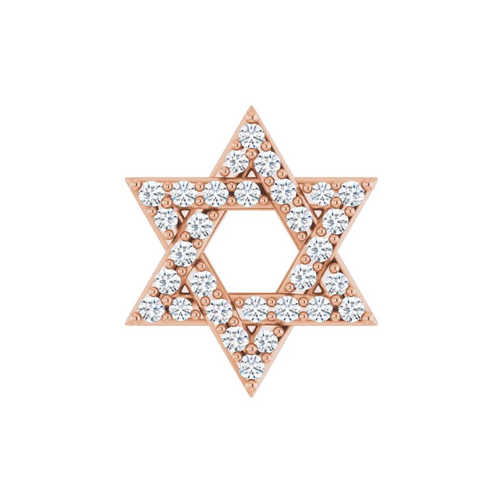 Believer 14K Rose Gold 110 Ctw Natural Diamond Star Of David Pendant