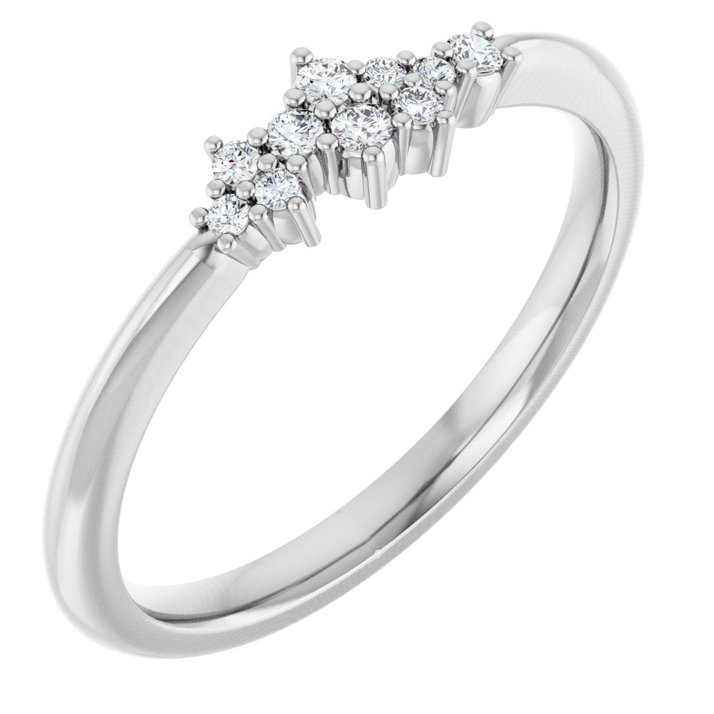 .08 CTW Natural Diamond Stackable Cluster Ring (Style 123520)