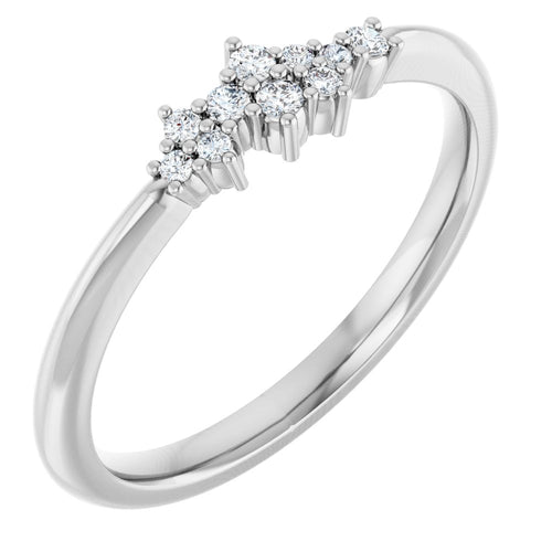 .08 CTW Natural Diamond Stackable Cluster Ring (Style 123520)