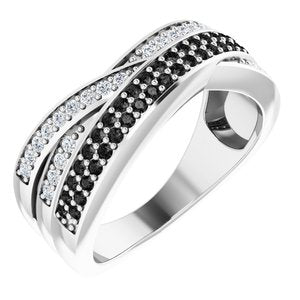 1/2 CTW Natural Black And White Diamond Ring (Style 67331)
