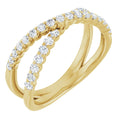 Lab Grown Diamond 14K Yellow Gold 12 Ctw Lab Grown Diamond Criss Cross Ring