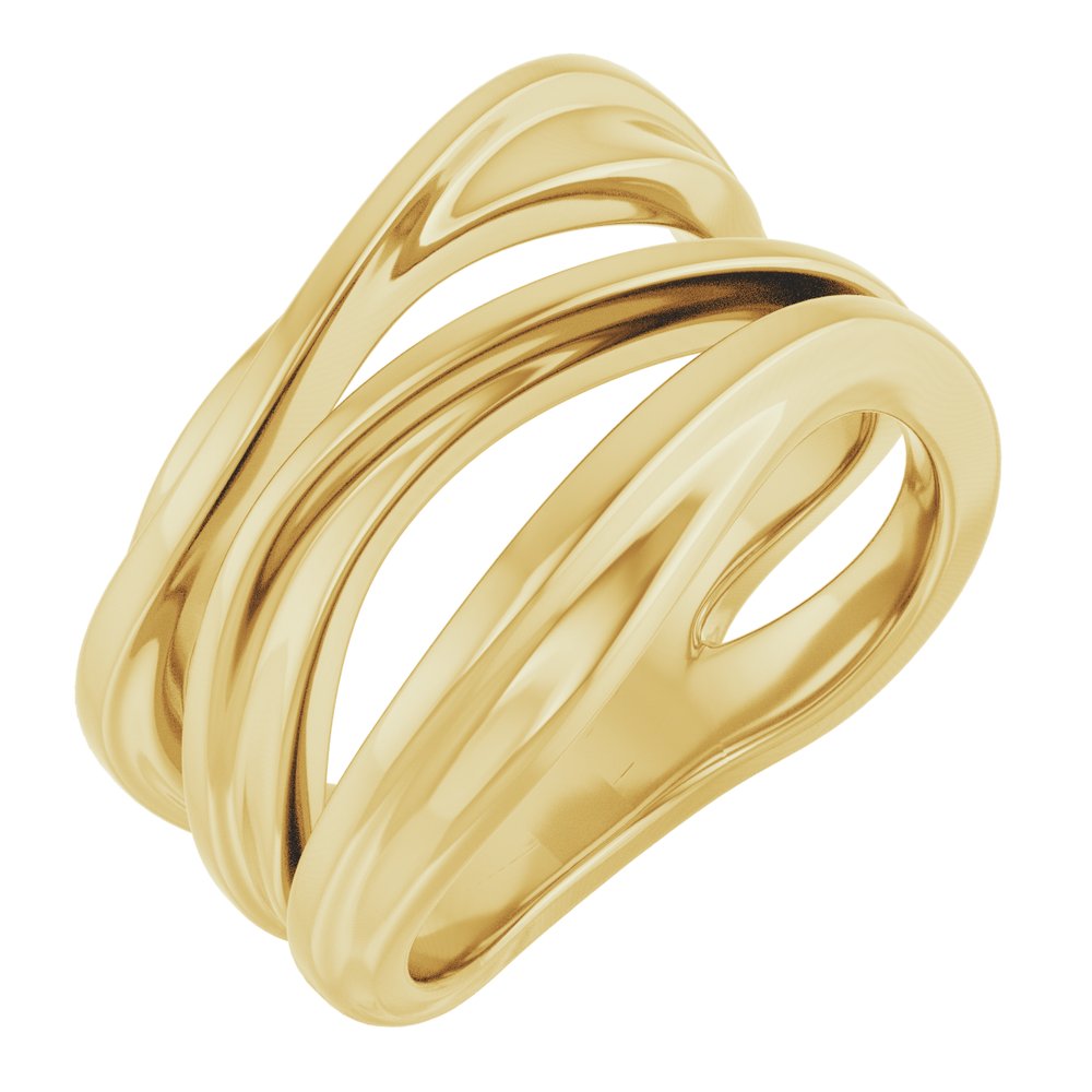 Utility 14K Yellow Gold Negative Space Ring