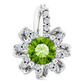 Natural Peridot And .07 Ctw Natural Diamond Halo-Style Pendant (Style 87228)