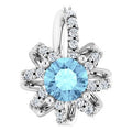 Natural Aquamarine And .07 Ctw Natural Diamond Halo-Style Pendant (Style 87228)