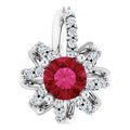 Natural Ruby And .07 Ctw Natural Diamond Halo-Style Pendant (Style 87228)