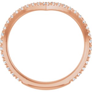 Diamond 3/4 CTW French-Set Contour Wedding Band