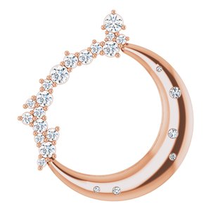 Scattered 1/4 Ctw Natural Diamond Crescent Moon Pendant (Style 87260)