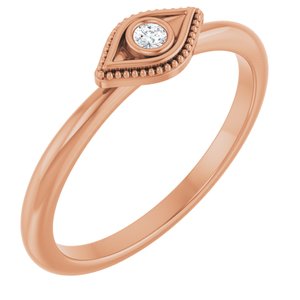 .03 CT Natural Diamond Stackable Evil Eye Ring (Style 72149)