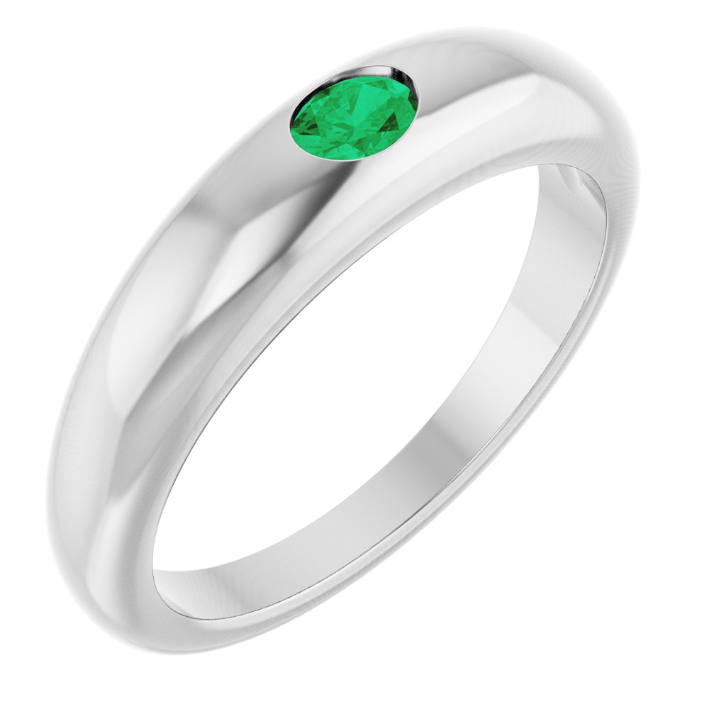 Natural Emerald Dome Ring (Style 72173)