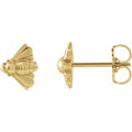 14K Yellow Gold Bee Earrings
